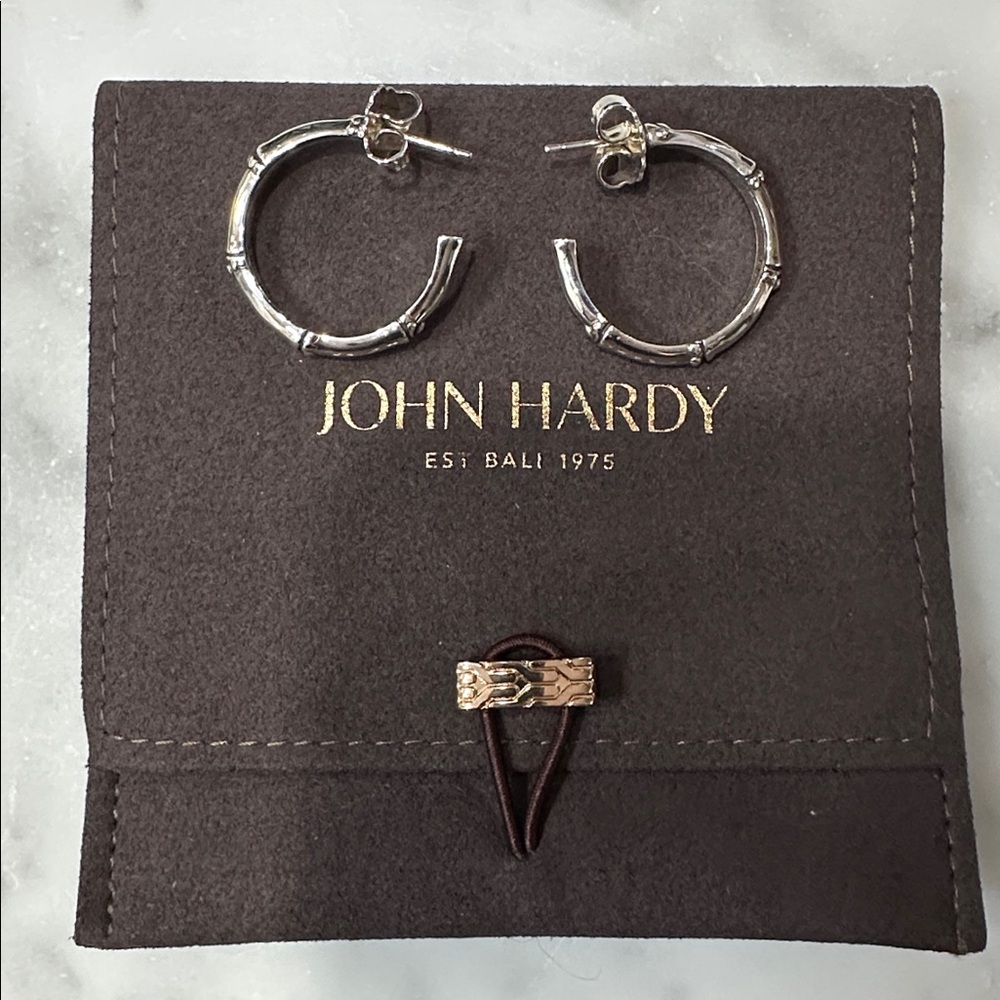 John Hardy Silver Bamboo-Inspired Earrings